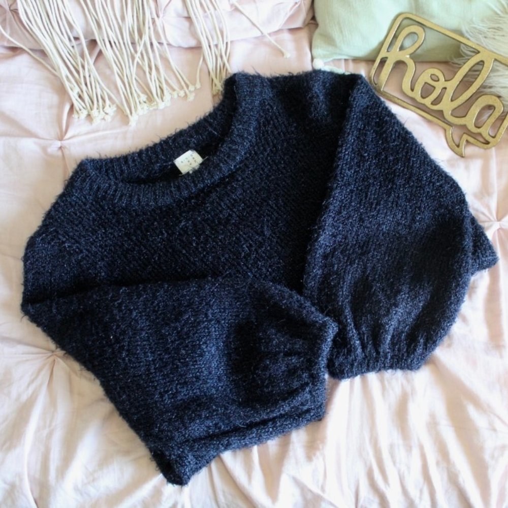 A New Day Navy Blue Shaggy Sweater
